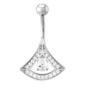 FAN WITH ZIRCONS – NÁUŠNICA / PIERCING DO PUPKA