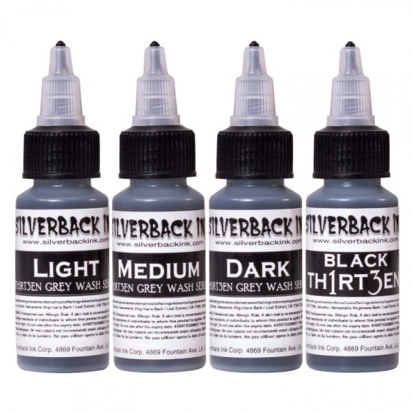 FARBA NA TETOVANIE SILVERBACK INK - BLACK TH1RT3EN SET