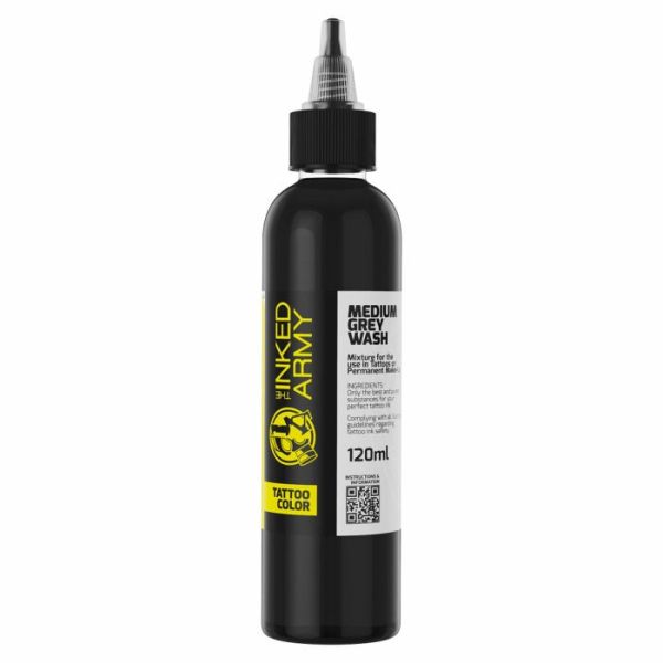 FARBA NA TETOVANIE THE INKED ARMY - MEDIUM GREY WASH  tetovacia farba od svetového výrobcu